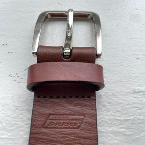 Dickies Brown Genuine Leather Belt L 30-32 Unisex NWT
